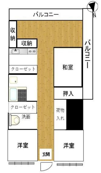 朝日プラザ東生駒Ⅱの間取り
