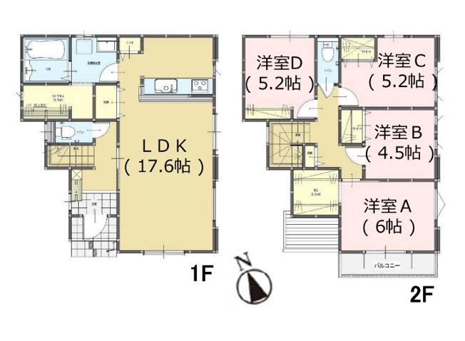 【間取り】 | 福岡市城南区片江2丁目3期　1号棟（全2棟）【仲介手数料無料・0円】 | 平日、土日祝日もお好きな日時にご見学可能です。お気軽にお問合せ下さい。