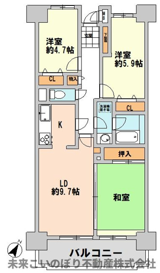【間取り】 | ライオンズガーデン花崎　Ｊ棟 | 現況と異なる場合は現況優先とさせていただきます