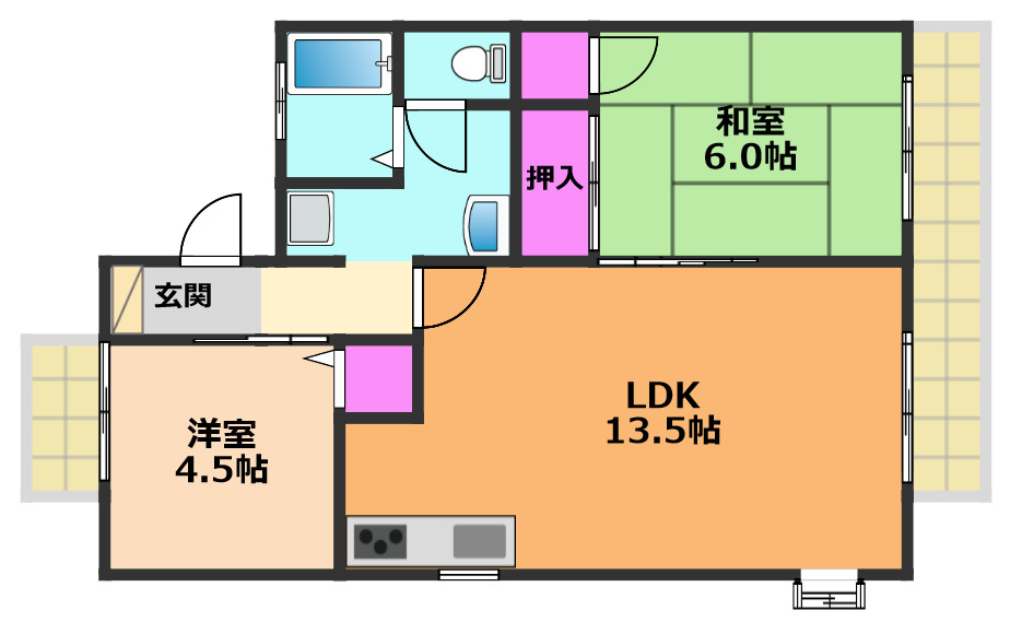 高槻市真上町６丁目のアパートの間取り