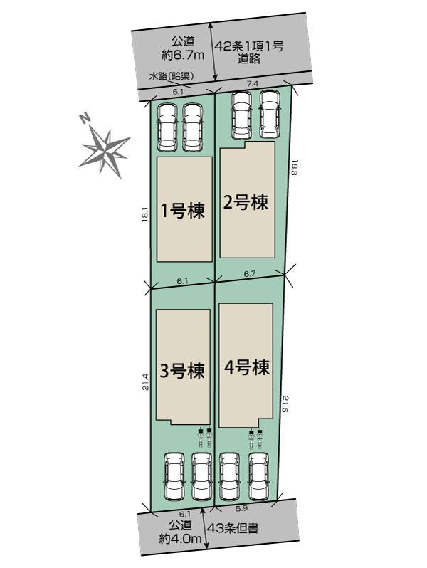 草津市木川町3号棟　新築戸建の区画図