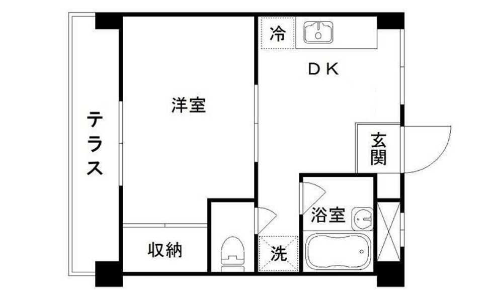 クレサント松陰　オートロック　バストイレ別　駅近の間取り