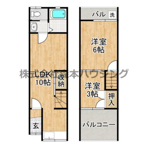 【間取り】 | 　寝屋川市本町14テラスハウス