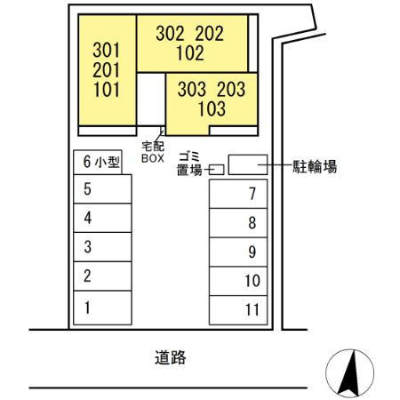 D-residence南蔵王町1丁目Eの区画図