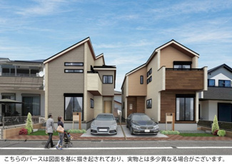 【外観】 | 【仲介手数料無料！！】府中市四谷3丁目　新築戸建て（全2棟）2号棟　5630万円 | 令和８年６月１１日撮影　建築中