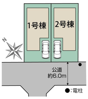 【区画図】 | 【仲介手数料無料！！】府中市四谷3丁目　新築戸建て（全2棟）2号棟　5630万円