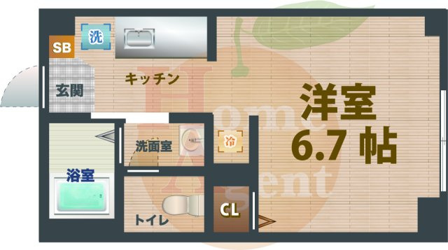 【間取り】 | champagne | 1Kのお部屋です。