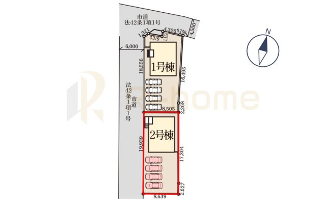第1下妻市下妻丁　新築戸建て　2号棟の区画図|大きなお買い物だからこそ、メリット・デメリットを伝えさせて頂きます。
R-homeにお任せください♪