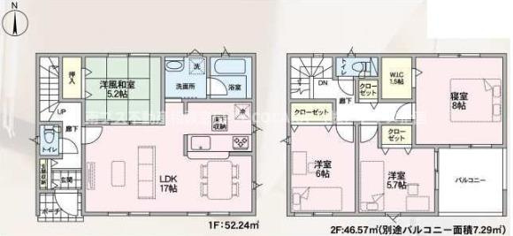 南アルプス市江原の新築一戸建の間取り|4LDK

