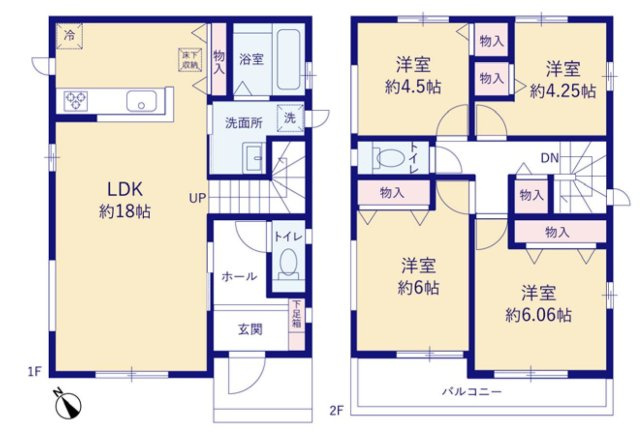 【間取り】 | 4LDKはリビングダイニングキッチンと4つの居室がある間取りで、大家族や二世帯住宅に最適。広々としたリビングで家族団らんを楽しみ、個室でプライベートな時間も確保でき、快適な生活を送ることができますよ。