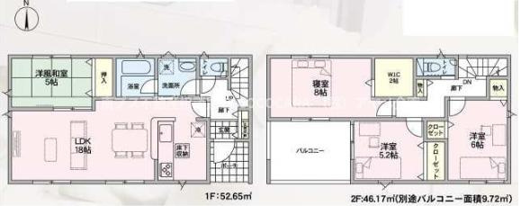 南アルプス市江原の新築一戸建の間取り|4LDK
