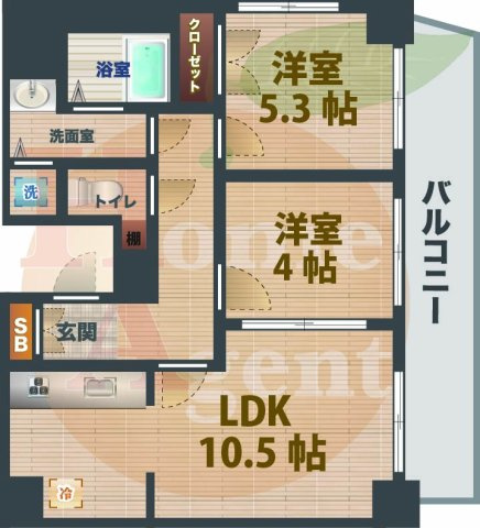 【間取り】 | ウーノグランデ中野 | 2LDKのお部屋です。