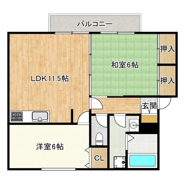 サンリジェールB棟の間取り