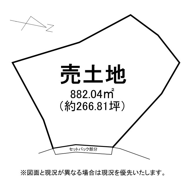 草津市青地町　建築条件無し売土地の土地図