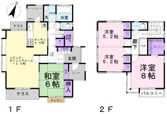 嵐山町廣野 中古戸建の間取り