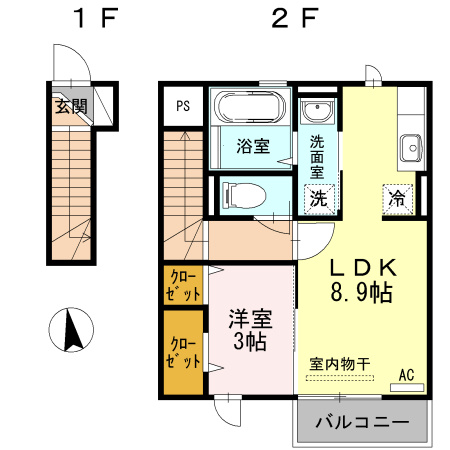 【間取り】 | カルモタウンC