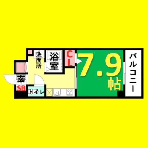 サン・名駅南ビル　名古屋市賃貸　仲介手数料無料の間取り