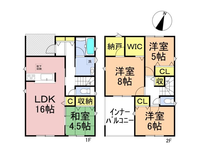 クワイエ　岐阜市今嶺第2　全2区画分譲の間取り|■2号棟　■ヤマダ不動産　株式会社リライフ　
■夢のマイホーム購入をフルサポートします！