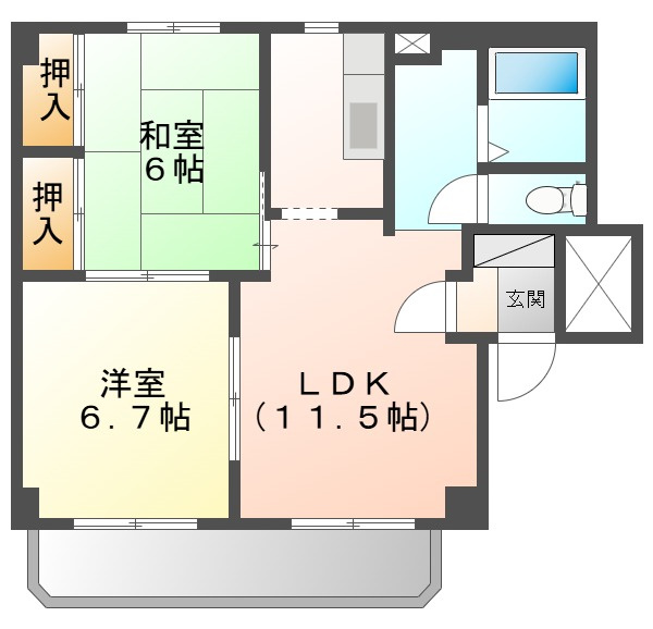 グランデュール高柳　Ｂの間取り