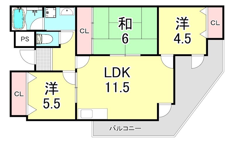 イーリス武庫之荘の間取り