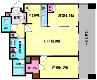 【間取り】 | クレヴィアタワー御堂筋本町 | クレヴィアタワー御堂筋本町　間取り