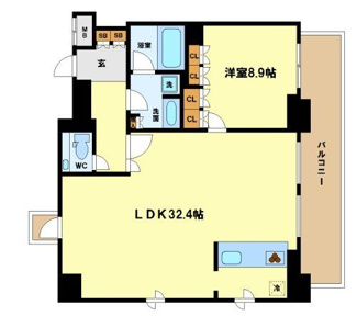 【間取り】 | リバーサイドタワー中之島　福島小学校区 | リバーサイドタワー中之島　高層階・南向き