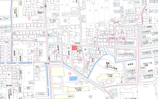 中区平井4丁目　1区画の地図