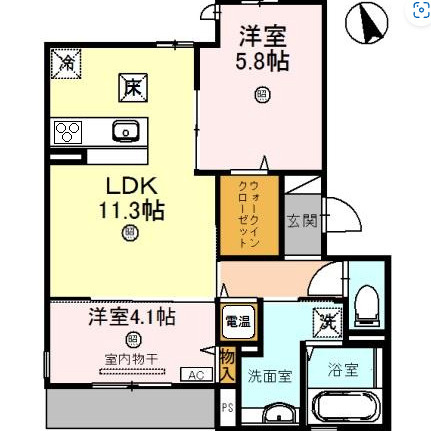 吹田市江の木町のアパートの間取り