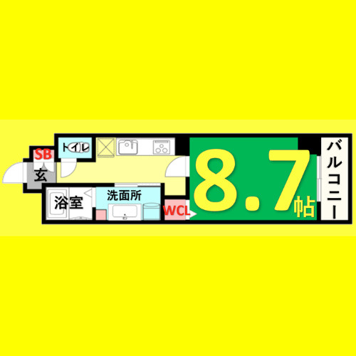 カスタリア新栄Ⅱ　名古屋市賃貸　仲介手数料無料の間取り