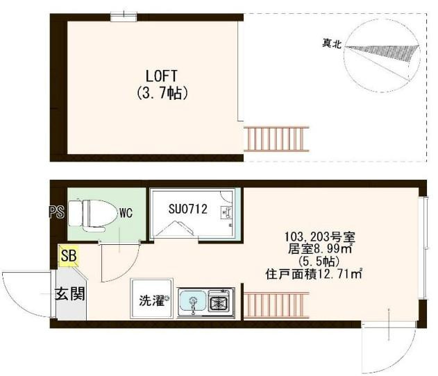 板橋区稲荷台のアパートの間取り