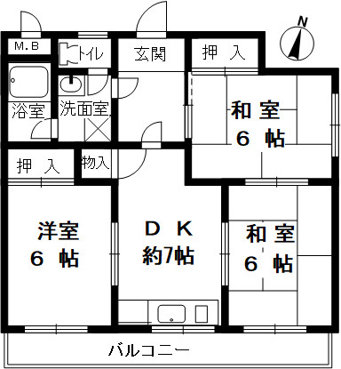 サニーライフ住吉の間取り