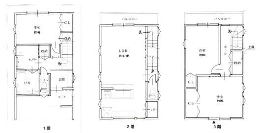 枚方市 宮之阪 ５丁目　中古 一戸建ての間取り