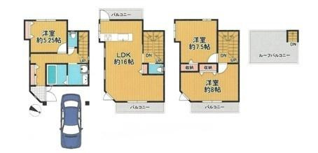 守口市 佐太中町 ７丁目　中古 一戸建ての間取り