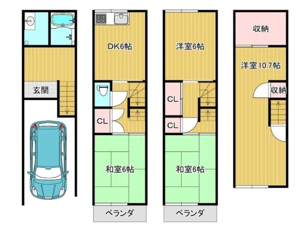 守口市 大久保町 ５丁目　中古 一戸建の間取り