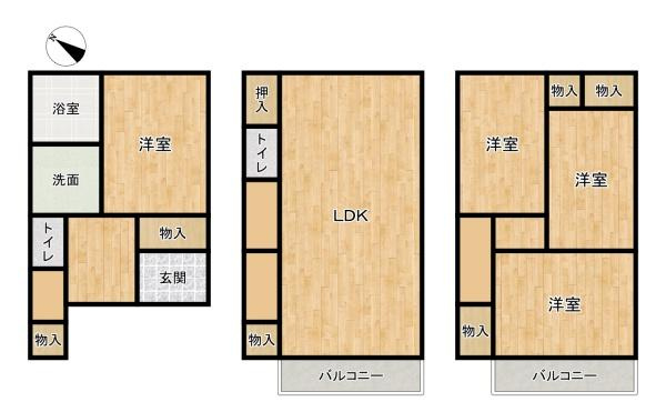 守口市 大久保 ４丁目　中古 戸建の間取り
