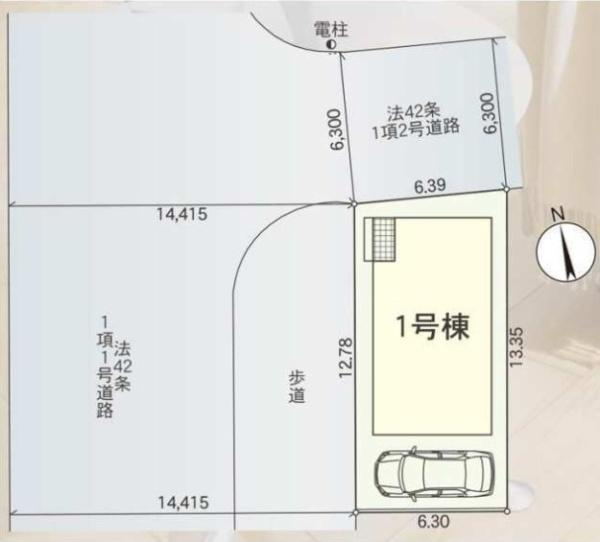 枚方市 出口  第１６  新築 一戸建て  1号棟 の区画図