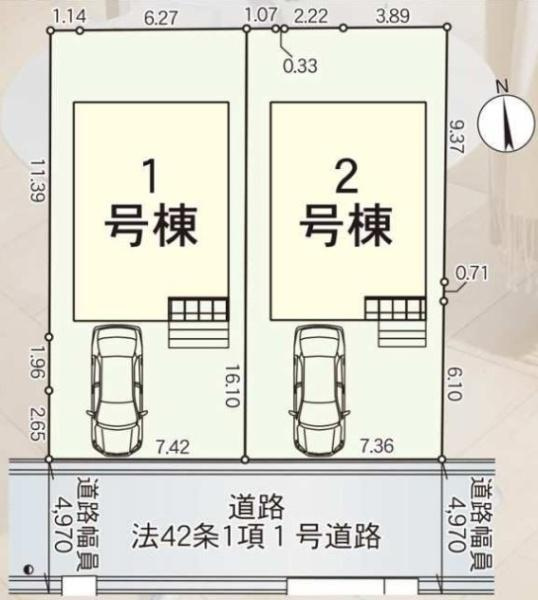 枚方市 楠葉野田　第２　新築 一戸建　２号棟の区画図