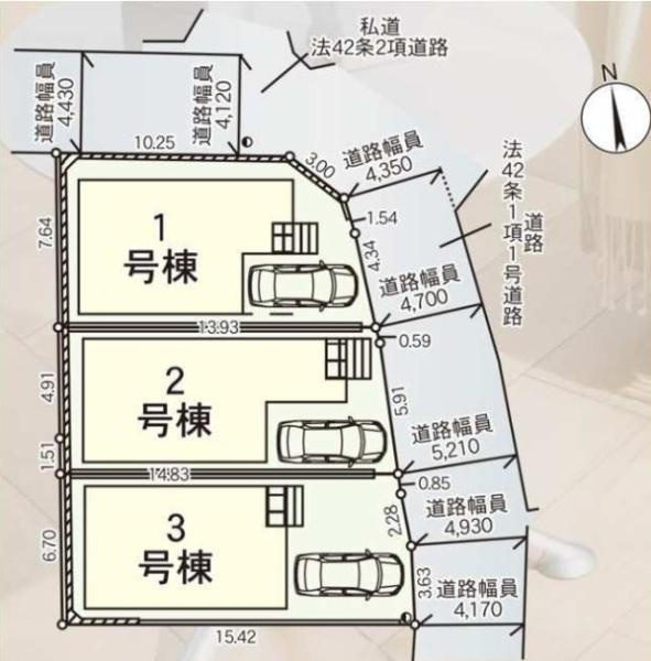 枚方市 渚元町　第５　新築 一戸建て ３号棟の区画図|３号棟です