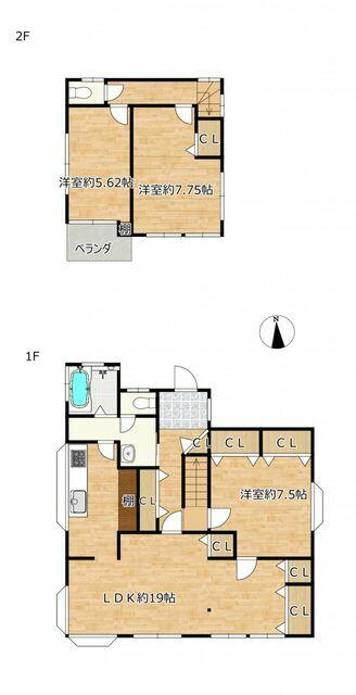 宇都宮市宮原５丁目　3LDK　中古住宅の間取り