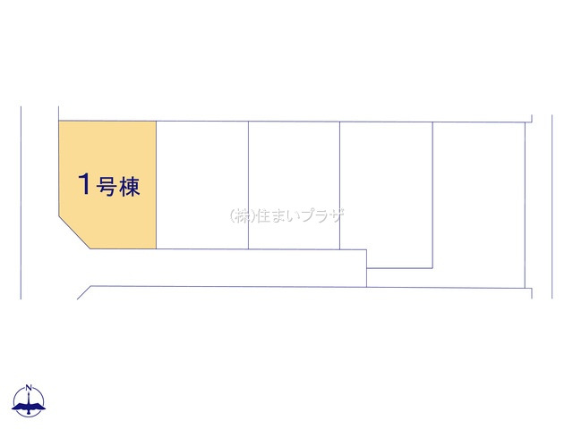 仲介手数料無料）一宮市第8今伊勢町馬寄１号棟の区画図