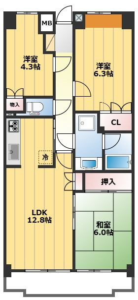 ファインドエル2新宿の間取り|使い勝手のいい間取りです