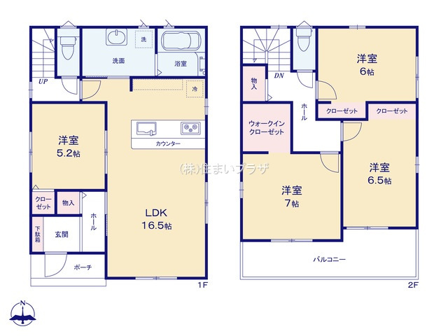 仲介手数料無料）一宮市第2馬見塚北出１号棟の間取り