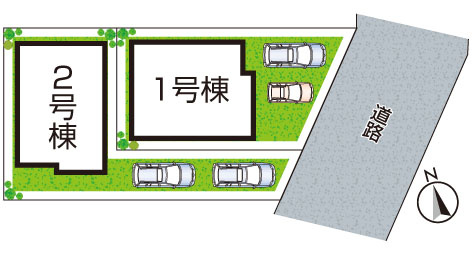 西宮市上田東町　新築一戸建ての区画図|全２区画