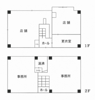 姫路市 保城(野里駅) の貸店舗・事務所（一括） 2階建の間取り