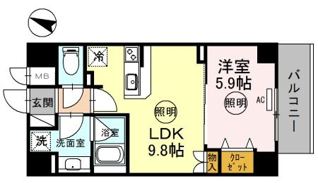 神戸海岸通　萬利Residenceの間取り