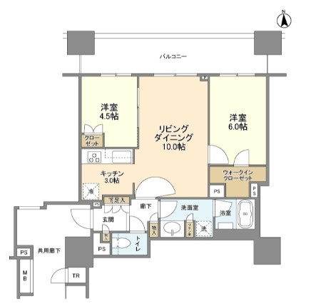 クレヴィアタワー御堂筋本町の間取り