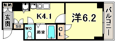 スワンズ神戸三宮イーストの間取り