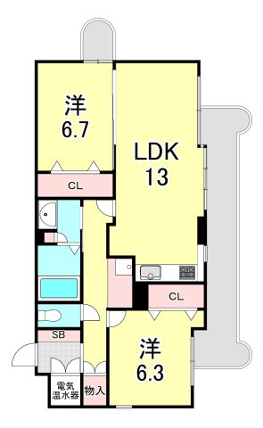 チェリービュウ芦屋川の間取り