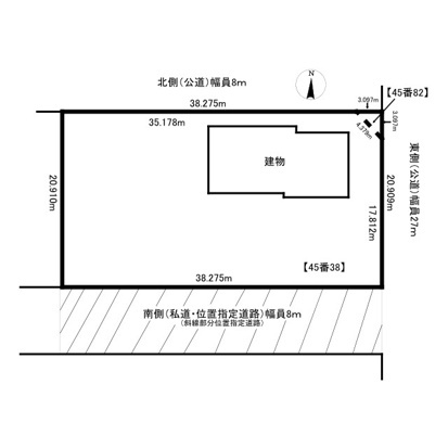 北見市美山町南８丁目４５番地３８　平家建中古売家の区画図