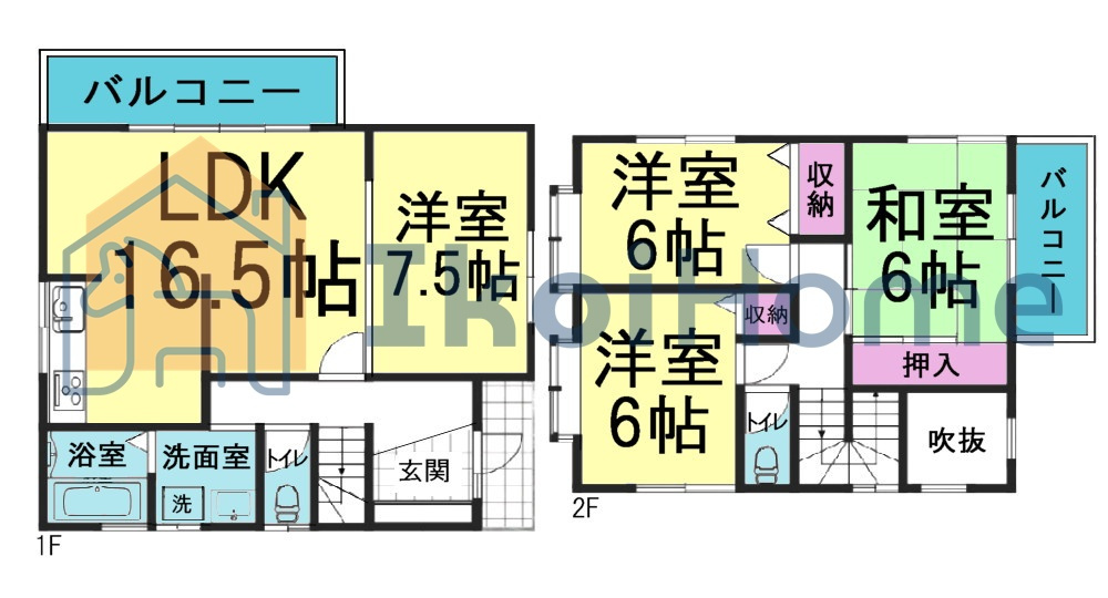 神戸市西区伊川谷町有瀬　中古戸建の間取り|【ホームページに現地動画掲載中】●年中無休：当日予約可●全室6帖以上の4LDK！吹抜有りで開放的！
